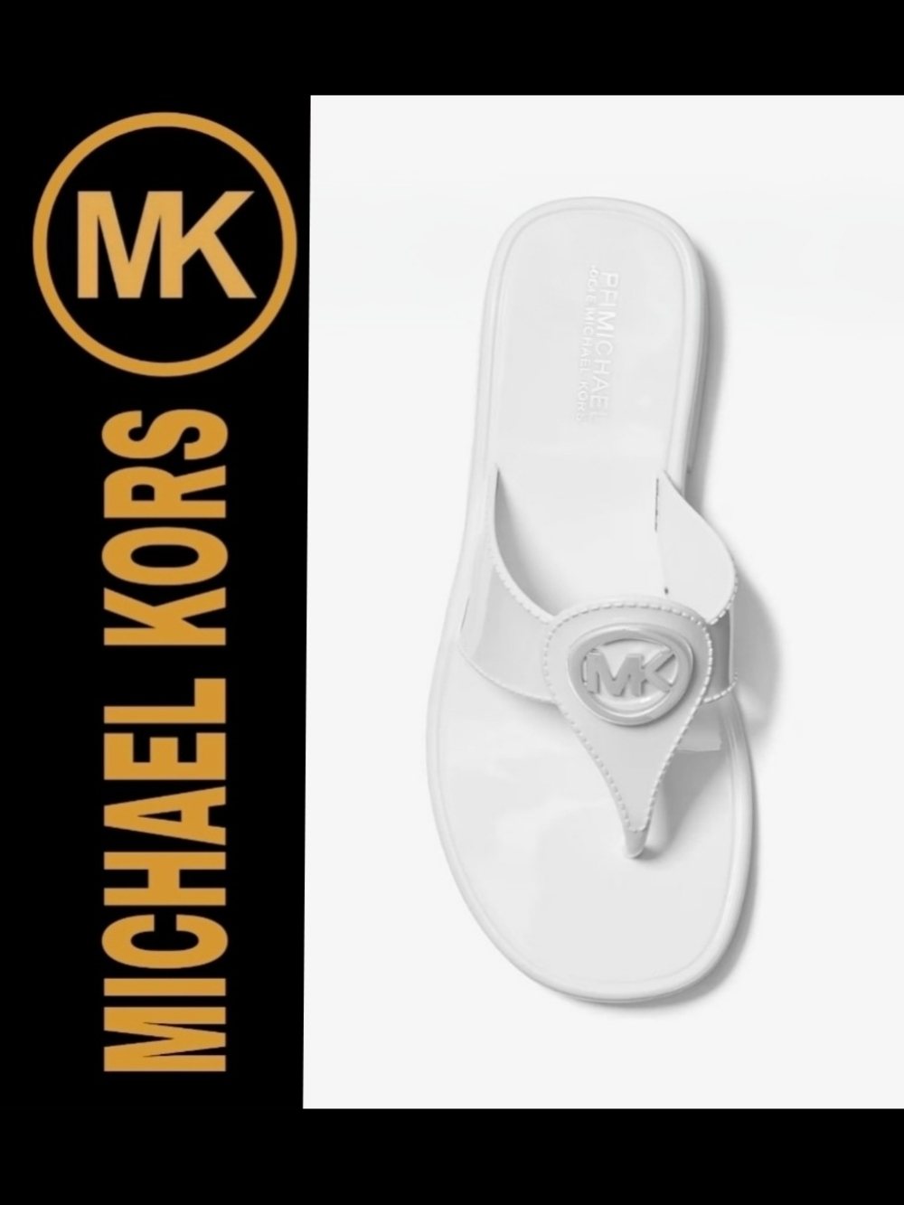 Michael Kors White Logo Thong Sandals – New in Gift Box